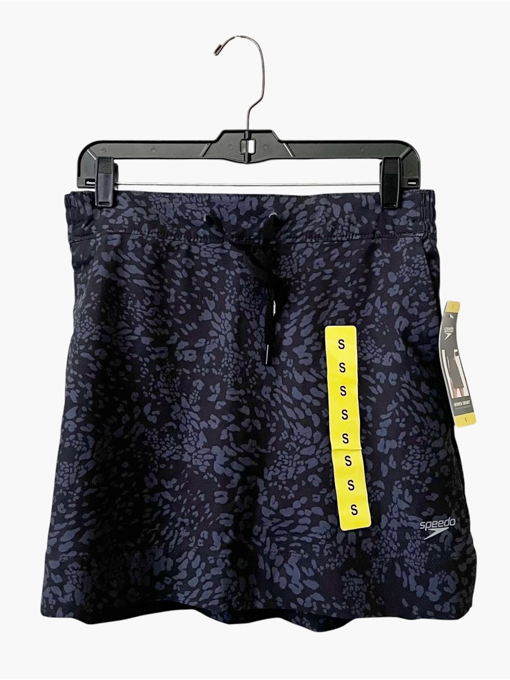 NWT Speedo Swim Skort Skirt Women's Size S Black Floral Tennis Golf Pockets UPF